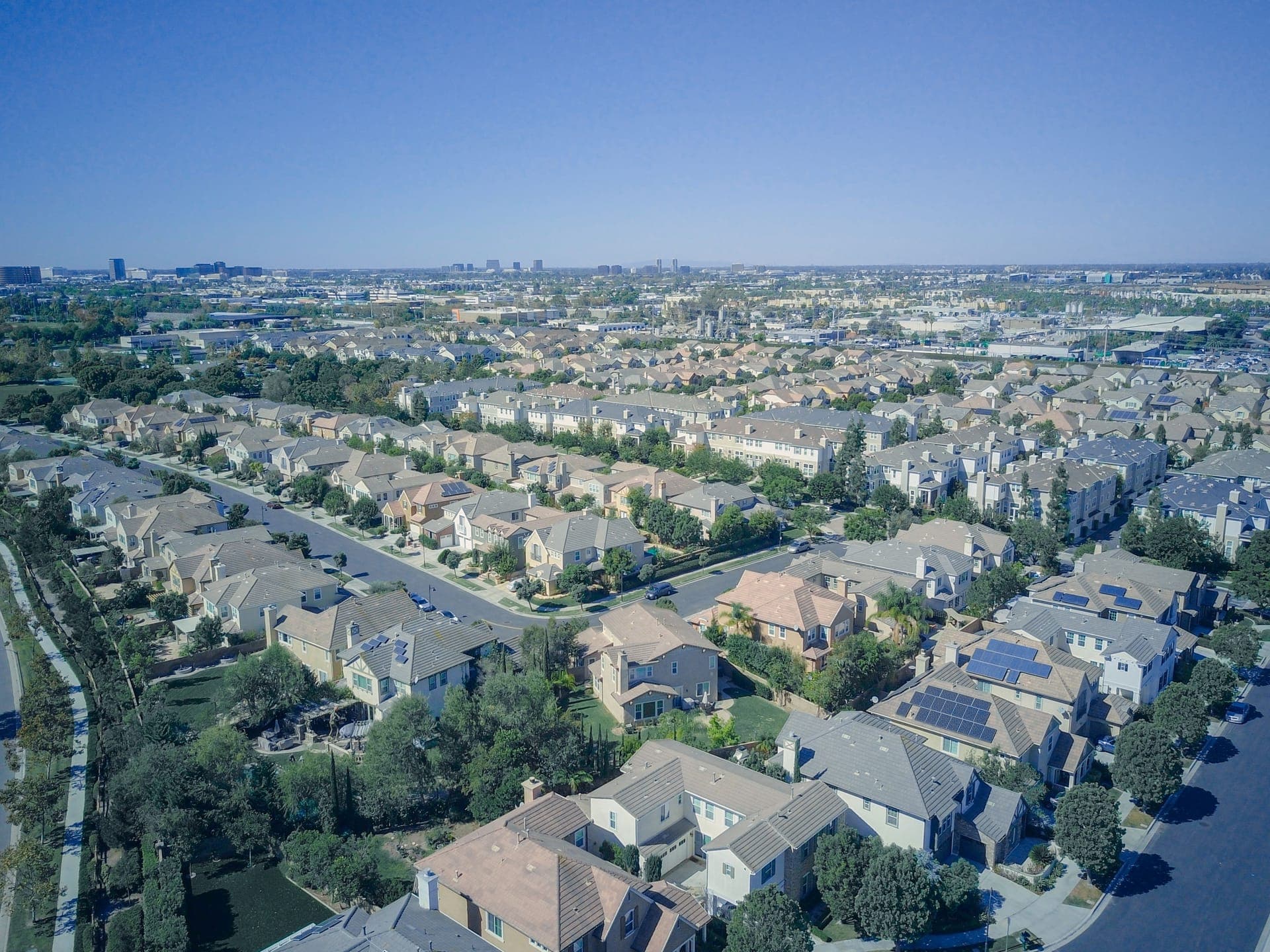 A large Southern California valley suburb below the mountains